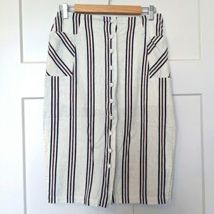 Honey Punch Striped Midi Skirt sz M